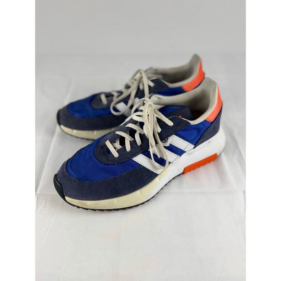 Adidas Retropy F2 Sneakers Men’s Size 10.5 Royal Blue White Orange - Picture 1 of 16